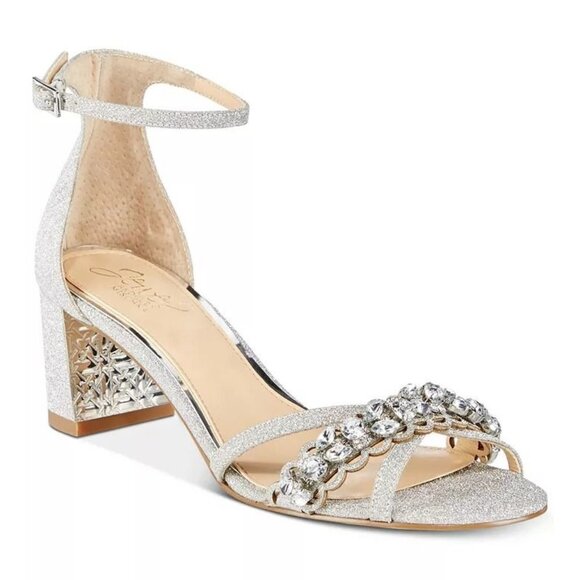 Jewel Badgley Mischka Women's Giona Block Heel Evening Sandals - Picture 1 of 5
